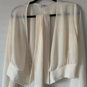 Cream wrap blouse